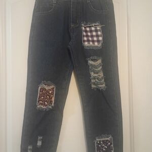 Stylish Kids Blue Jeans with Patchwork
